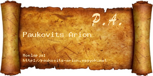 Paukovits Arion névjegykártya